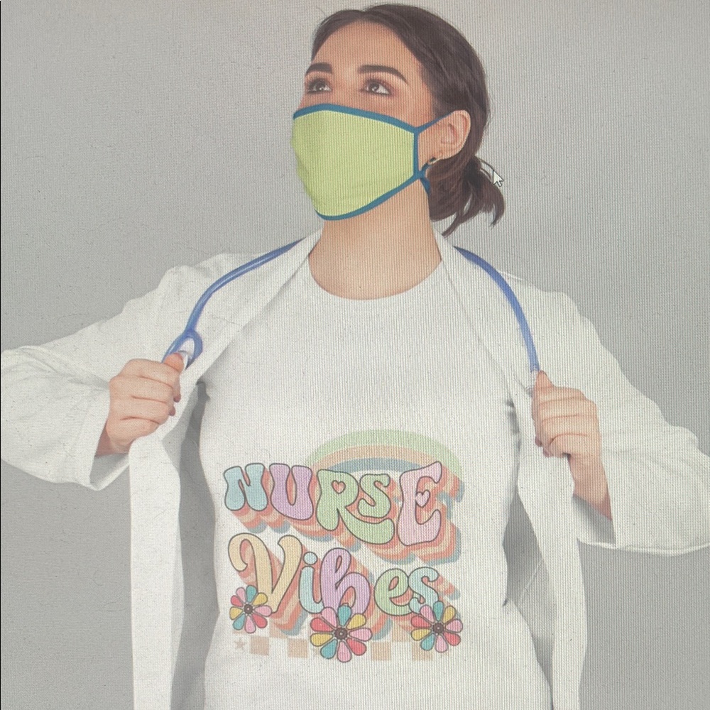 Green and Pink NURSE VIBES T-Shirt
